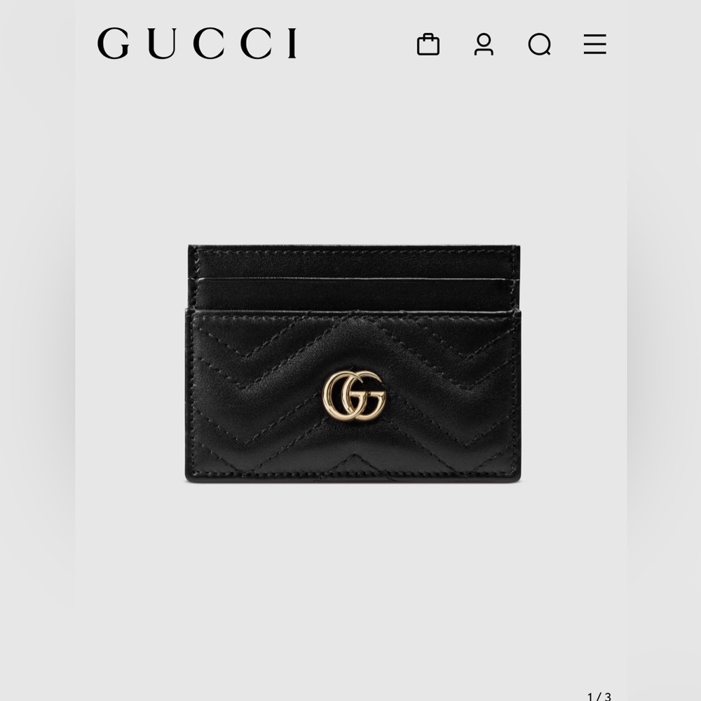 (90% New) Gucci Black Leather Card Holder - Picture 6 of 7